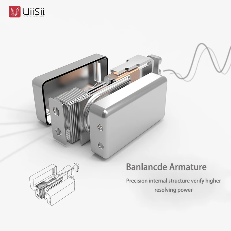 UIISII BA T8S 2DD + 1BA 6 дисков гибридные технологии наушники HIFI шумоизоляция стерео с