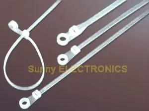 

500PCS 4x200mm 8" (200mm) Mountable Head Cable Tie 40 lbs White Zip wire tie