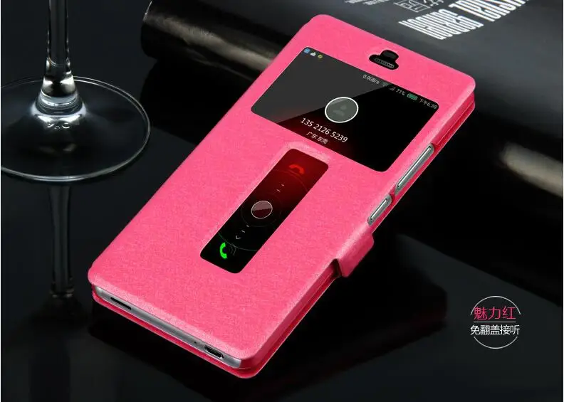 Для lenovo K3 Note A7000 чехол роскошное быстрое окошко для просмотра ответа флип-чехол из искусственной кожи с шелковой текстурой для K 3 Note K50-T5 чехол для телефона - Цвет: Лаванда