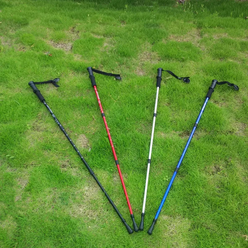 Трость 3 Раздел и 4 Секции Алюминиевого Альпеншток Открытый Восхождение Туризм
