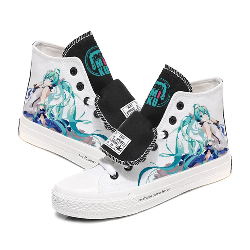 Высокое качество унисекс аниме Cos Hatsune Miku парусиновая обувь IA повседневные кеды VOCALOID Hatsune Miku Повседневная парусиновая обувь