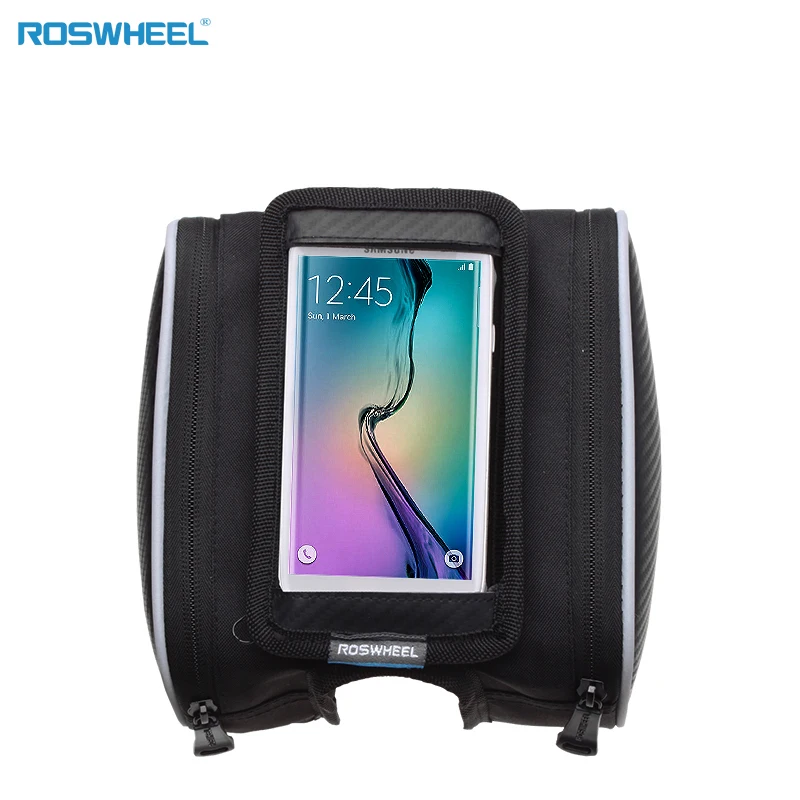 ROSWHEEL велосипедный смартфон Сумка 5,7 дюймов сенсорный экран MTB Дорожный велосипед Велоспорт Топ рамка Труба Паньер 4,8 дюймов