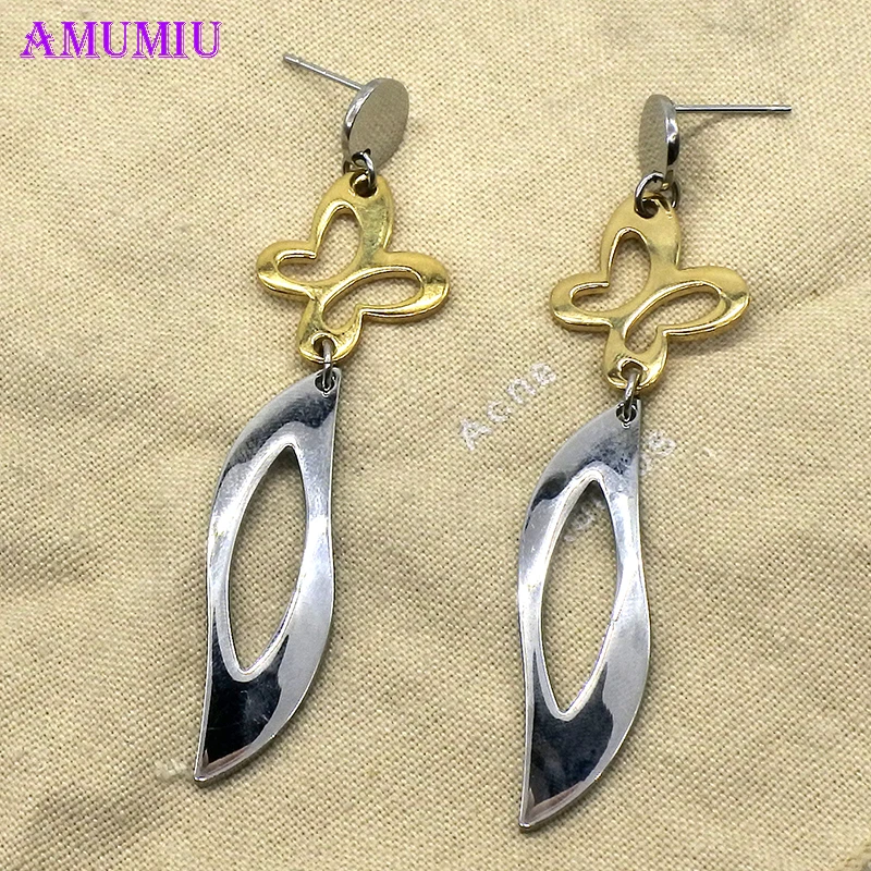 Женские серебряные сережки AMUMIU с четырехлистным клевером серебряным покрытием