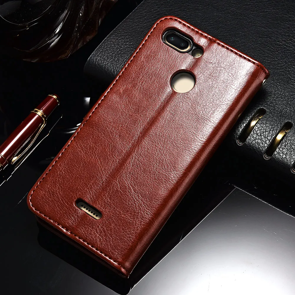 TOMKAS Flip Case for Xiaomi Redmi 6A 6 360 Protective Wallet Cover Luxury Leather + Silicon |