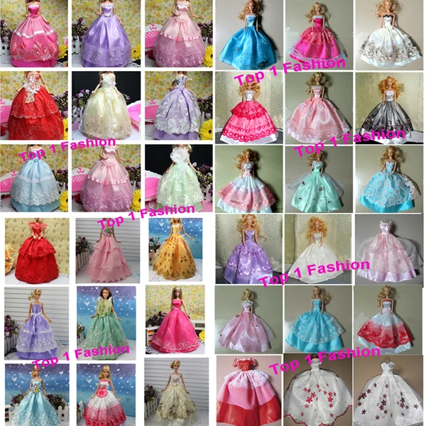 2014 оптовые продажи 50 штук/слот BJD 1/6 платье принцессы для куклы Барби | Игрушки и