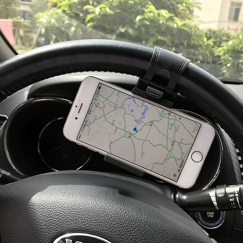 Универсальный автомобильный держатель для телефона подставка на руль крепление