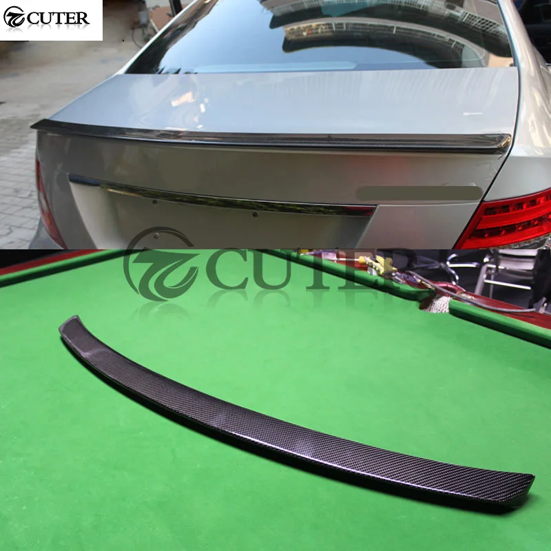 W204 C200 C300 AMG стиль углеродное волокно задние крылья багажник губа спойлер для Mercedes