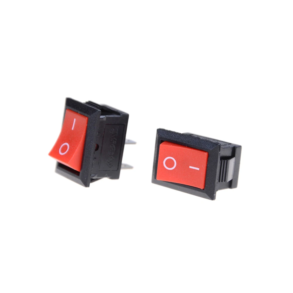 10 шт./лот красный SPST 2PIN вкл/выкл 15*21 мм G125 лодочный Кулисный Переключатель 250 в 6 А