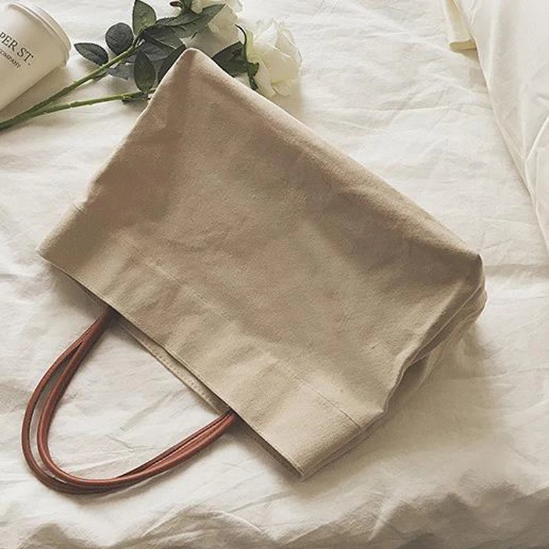 Большая Холщовая Сумка-тоут для покупок Пляжная Сумочка на плечо Летние