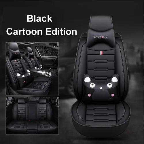 Black Новые роскошные автомобильные чехлы из искусственной кожи для Toyota Corolla Camry Rav4 Auris Prius Yalis Avensis SUV автомобильные аксессуары для интерьера - Название цвета: Black