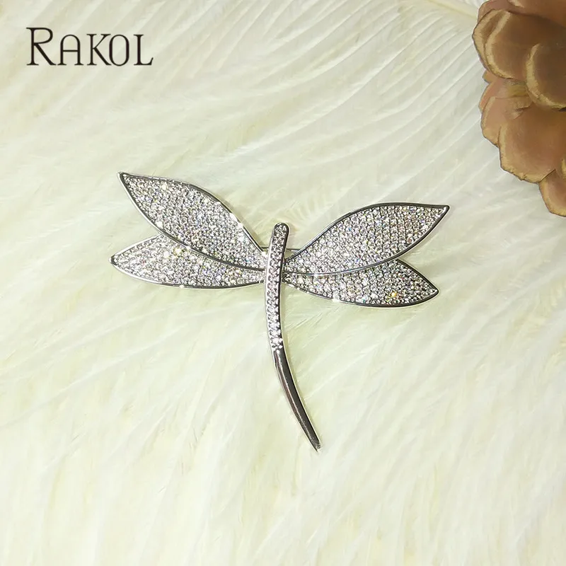 Rakol новый дизайн красивая стрекоза брошь для прополка блестящая AAA + Кубический