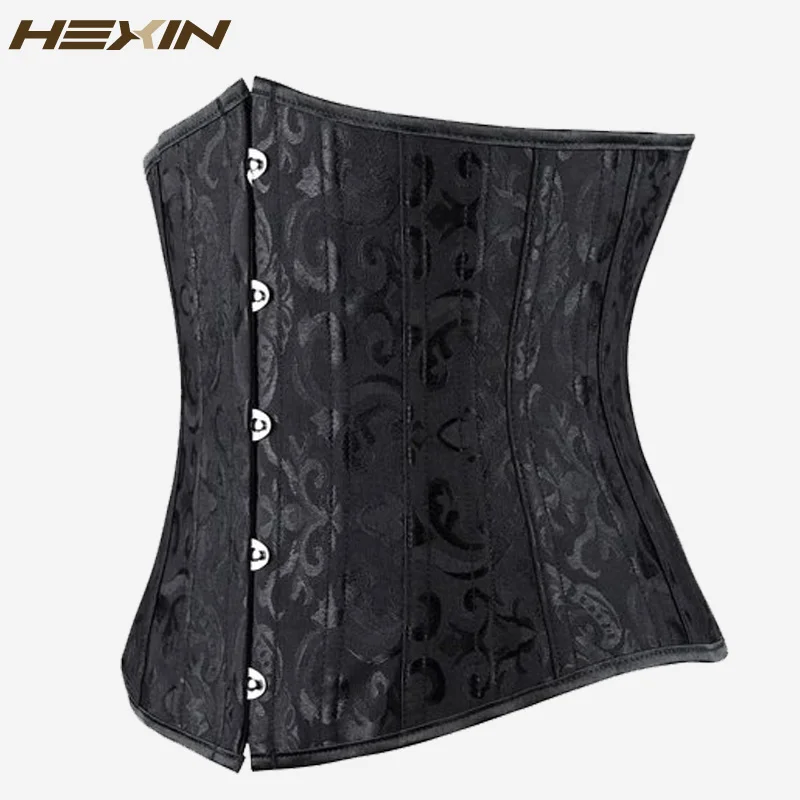 Черный HEXIN стальная окантовка моделирующие корсеты и бюстье черный корсет Бюстье корсет в готическом стиле сексуальный корсет espartilho - Цвет: Черный