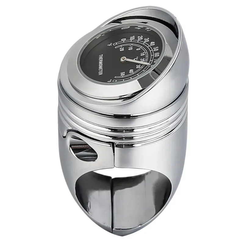 Chrome Universal 1 1/4" 1.25" Motorcycle Handlebar Thermometer Temperature Gauge Motorcycle Accessories