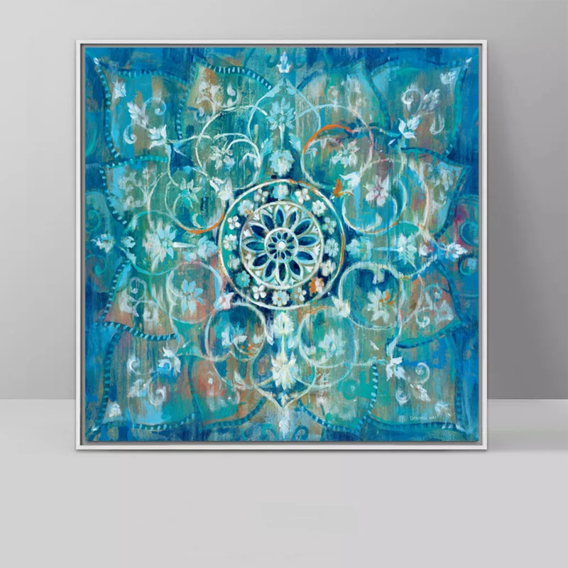 Современная мандала цветок настенное искусство холст принты ВИНТАЖНЫЙ ПЛАКАТ