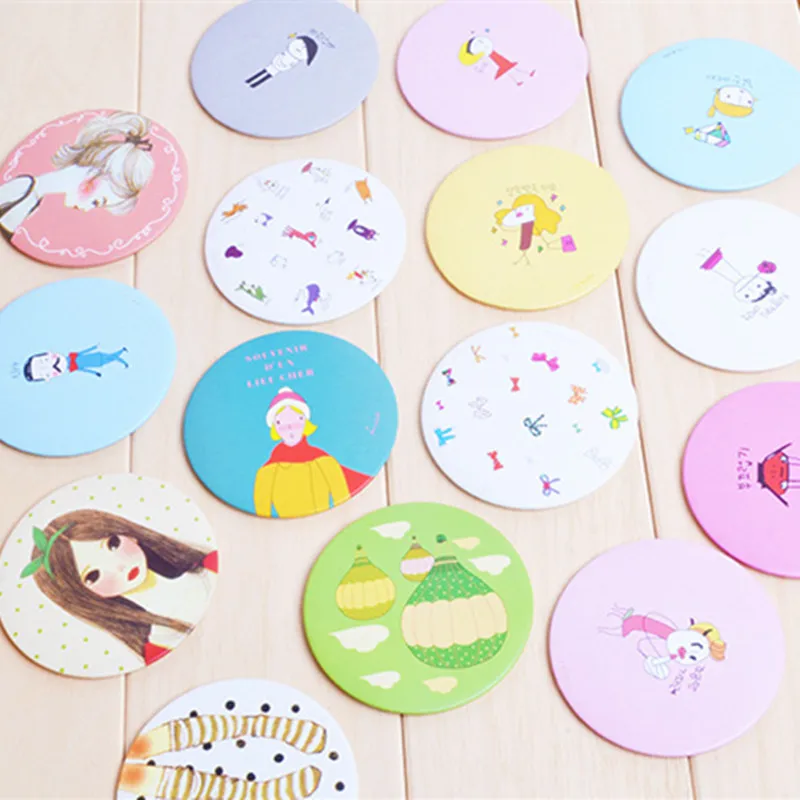 Мини зеркала для макияжа корейские кавайные косметические девочек случайная