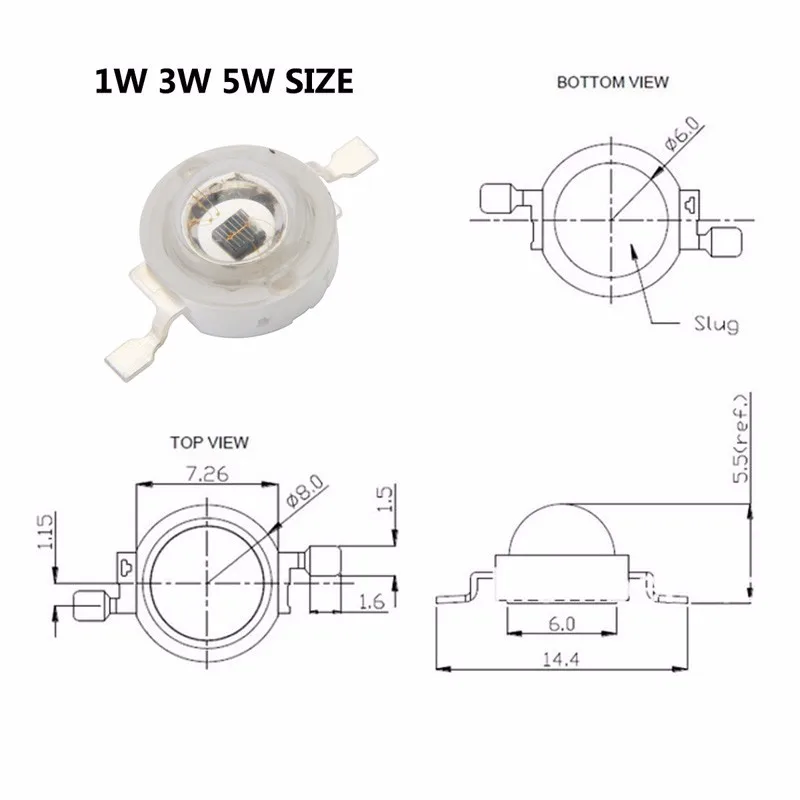 Высокомощный светодиодный ИК-чип 730нм 850нм 940нм лазерный диодный чип 3 Вт до 100
