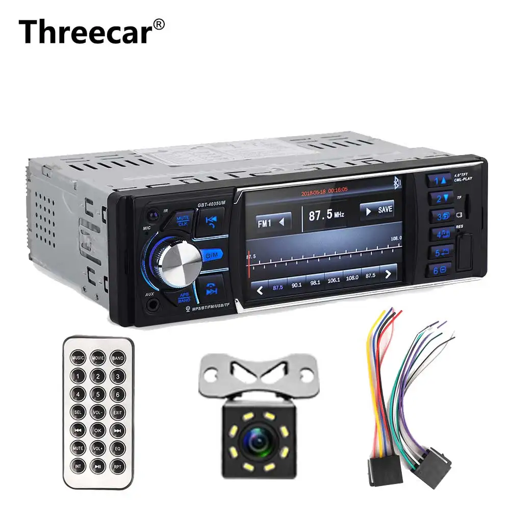 Один Din 4," Автомагнитола стерео MP5 FM Bluetooth USB AUX FM радио MP3 аудио плеер Поддержка камеры дистанционное управление - Цвет: 4035 with camera