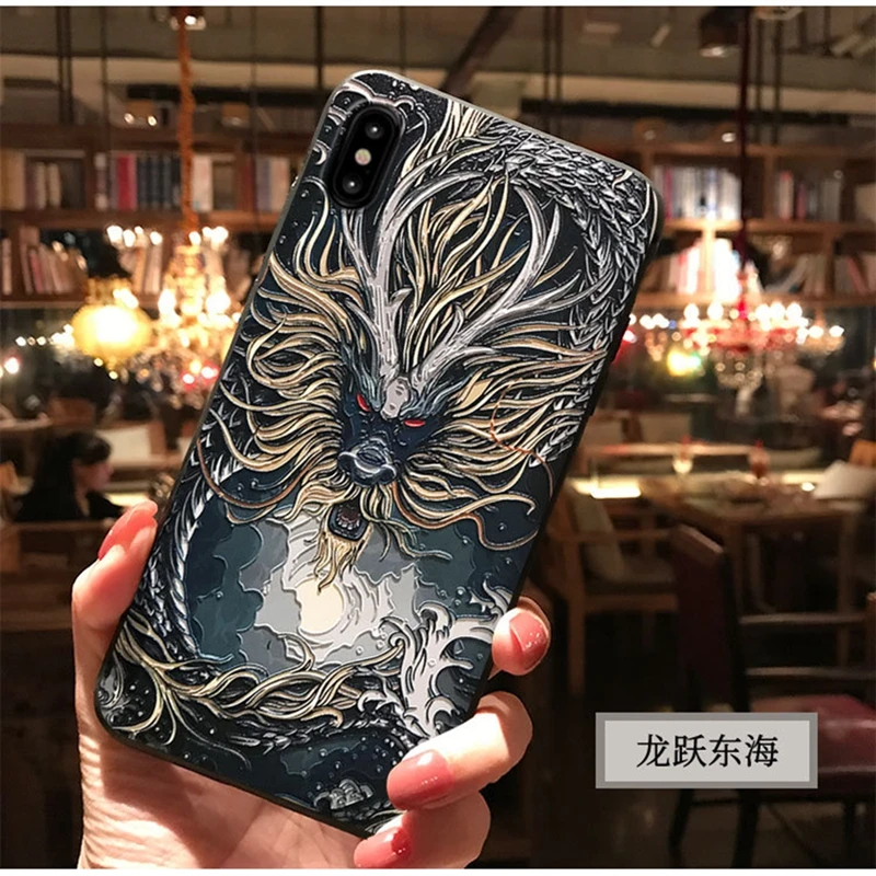 Китайский дракон Телефон чехол для IPhone X Xs Max 6S 6 7plus 8 Plus мобильный телефон мягкий