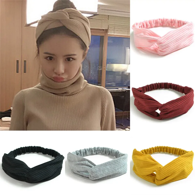 1 шт. Милая женская повязка на голову ретро головной убор Дамская вязаная