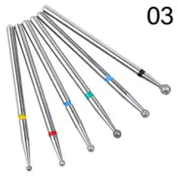 Слоновая кость 6pcs/set Diamond Nail Drill Milling Cutter Bits Rotary Burr Electric For Manicure Machine Cuticle Nail Art Remover Tools - Цвет: Слоновая кость