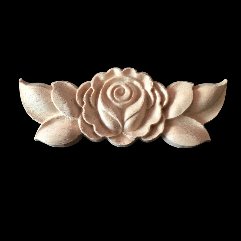 

9*3.5CM Wood Carved Corner Onlay Applique Frame Furniture Wall Unpainted for Furniture Home Cabinet Door Decoration Crafts