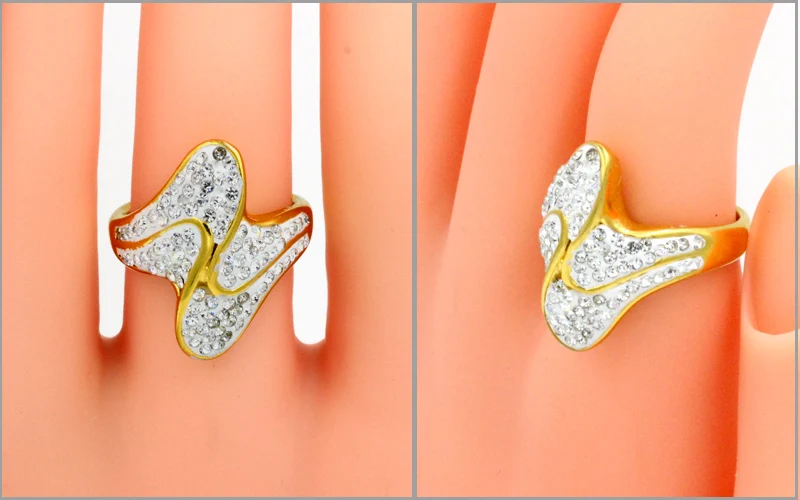 Женские свадебные аксессуары LUXUSTEEL обручальные кольца золотого цвета с