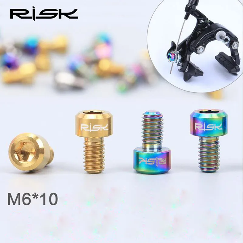 

M6x10mm V Тормозной болт для шоссейного велосипеда из титанового сплава MTB зажим для велосипеда зажим пресс Болты Винты Ti велосипед C тормозные ...