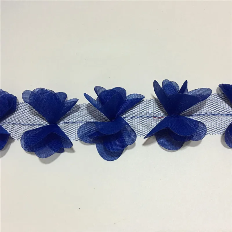 1 двор Многоцветный Красивая Шифон трехмерные кружево цветы кружевной отделкой