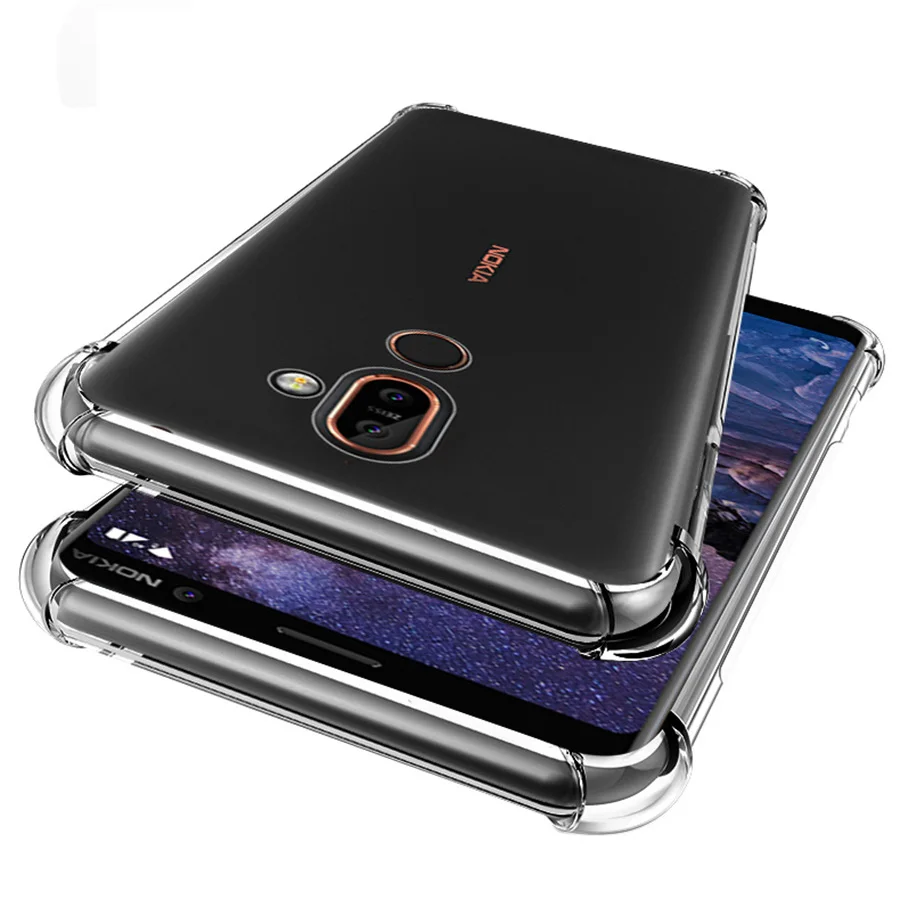 Для Nokia 7 Plus чехол антидетонационный силиконовый Премиум ТПУ мягкий для телефона
