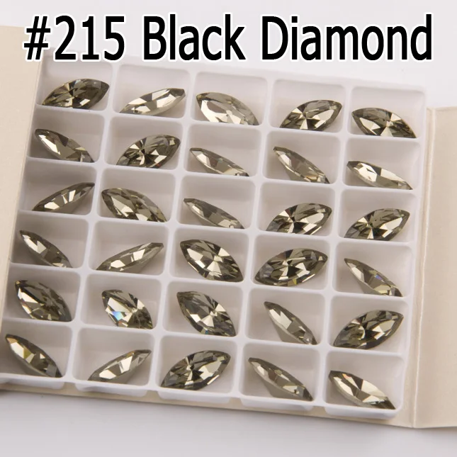 Black Diamond Стразы с блестящими кристаллами, Пришивные, с когтями, Наветт, сделай сам, цветные стразы, платье, Необычные стразы из камня, стекло, для ювелирных изделий, одежда - Цвет: Black Diamond