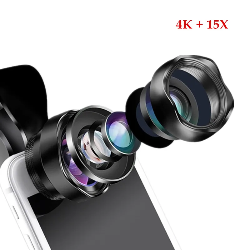 Портативный оптический объектив 2 в 1 4K HD Профессиональный Супер широкоугольный и
