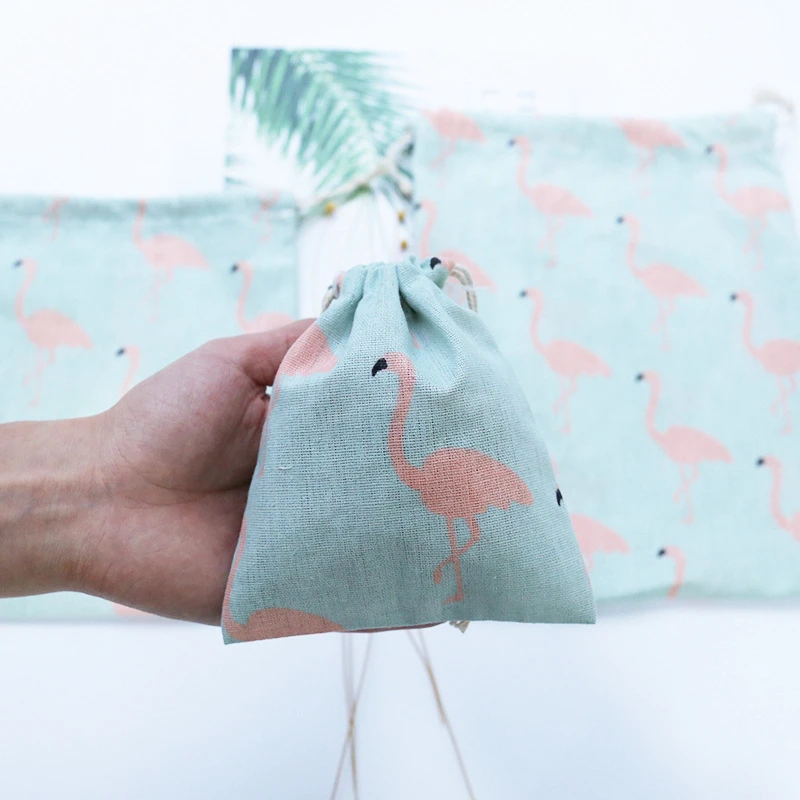 Косметичка для путешествий с изображением мультяшных животных фламинго, косметичка, косметичка, чехол для макияжа, косметичка для красоты, органайзер для мытья, хлопковая ткань, милые женские туалетные принадлежности