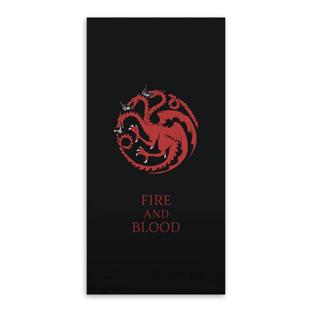 Game Of Thrones Logo Flag Movie TV Animals Canvas Art Print Poster Vintage Wall Picture Boy Living Room Decor Painting No Frame | Дом и сад