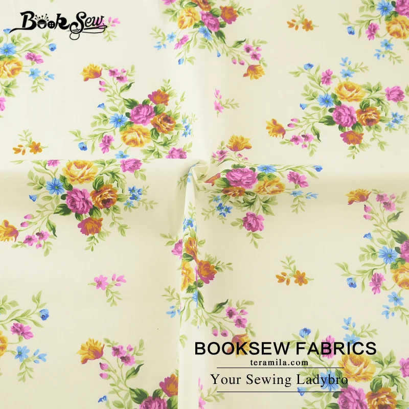 Booksew 100% Cotton Twill Fabric Printed Flower Design Sewing Material For Baby Bed Sheet Pillow Craft Patchwork Quilting Cloth | Дом и сад
