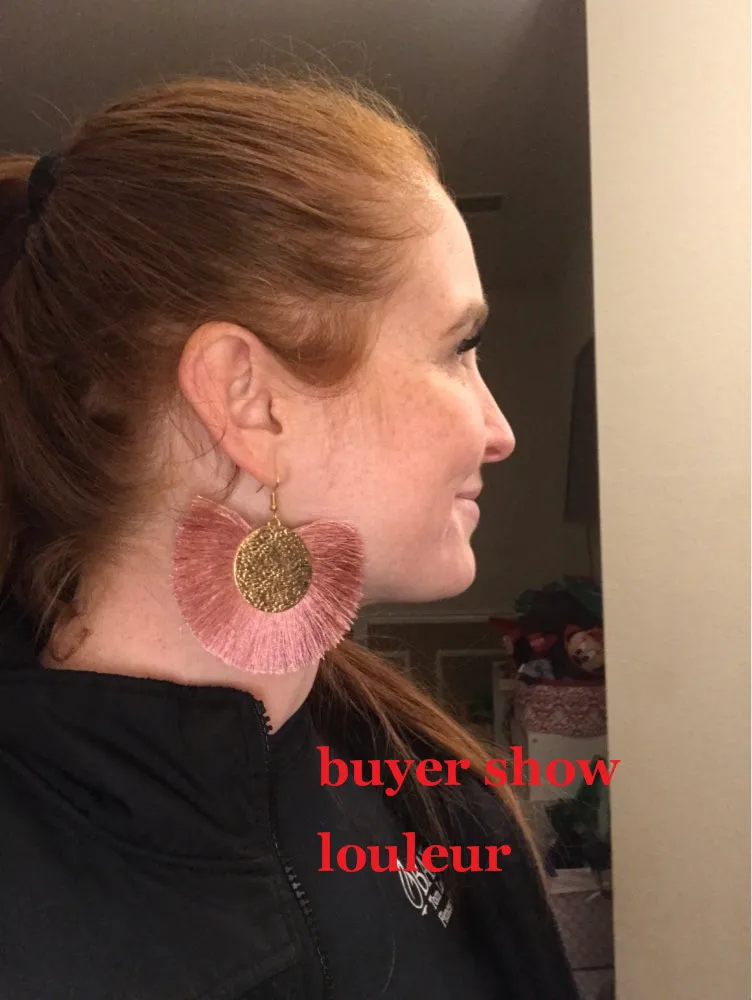 Louleur, красные, розовые, черные Висячие серьги для женщин, длинные серьги с кисточками, большие массивные золотые серьги, бохо, индийские ювелирные изделия, лето