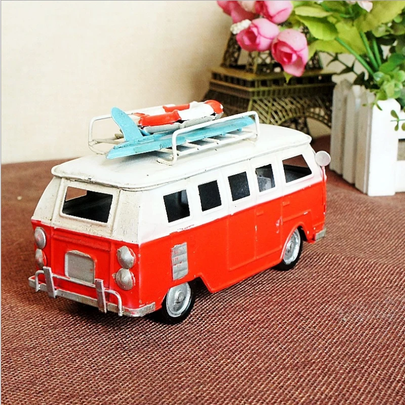 ERMAKOVA Металлическая статуэтка автобуса Camper модель классический Ван украшение для