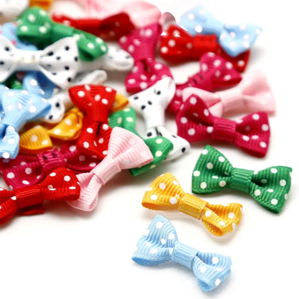 25 шт. разноцветные атласные галстуки бабочки 3x1 5 см|crafts accessories|dot satin ribbonsatin ribbon bows |