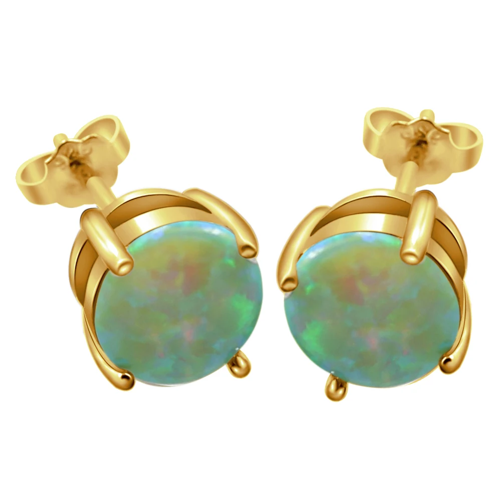 

65% OFF 925 Sterling Silver Color Australian Opal Girls Jewelry Cute Stud Earring ESB3428 Free shipping