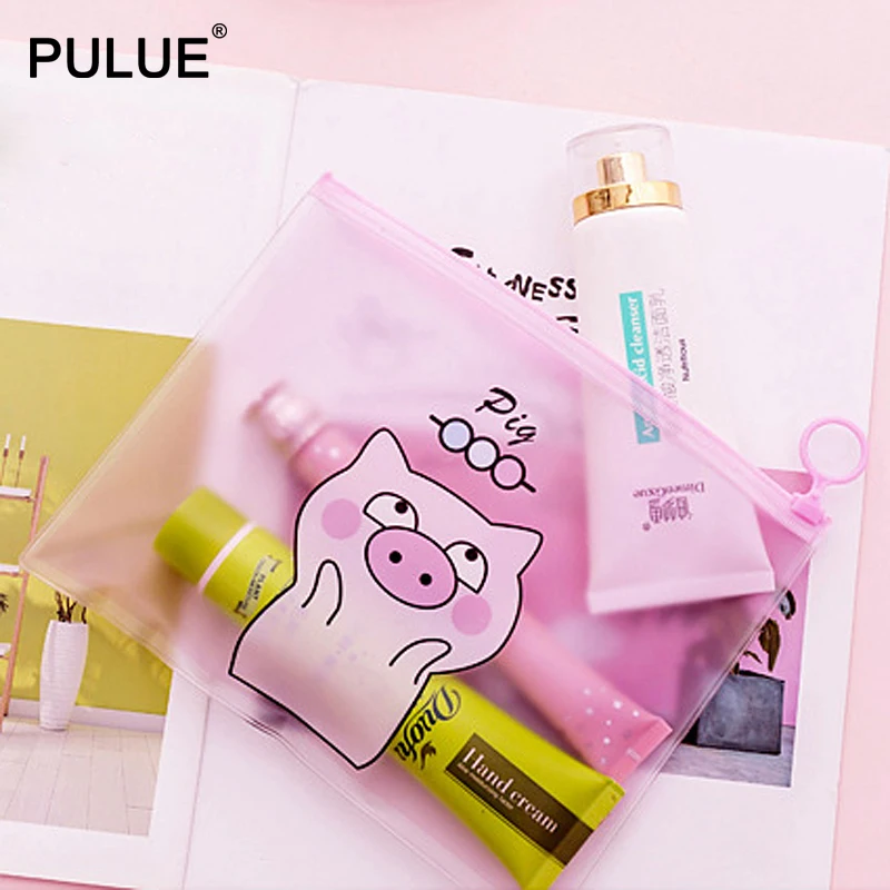 

Милая мультяшная розовая дорожная косметичка из пвх, прозрачная водонепроницаемая женская косметичка для ванной, туалетных принадлежност...