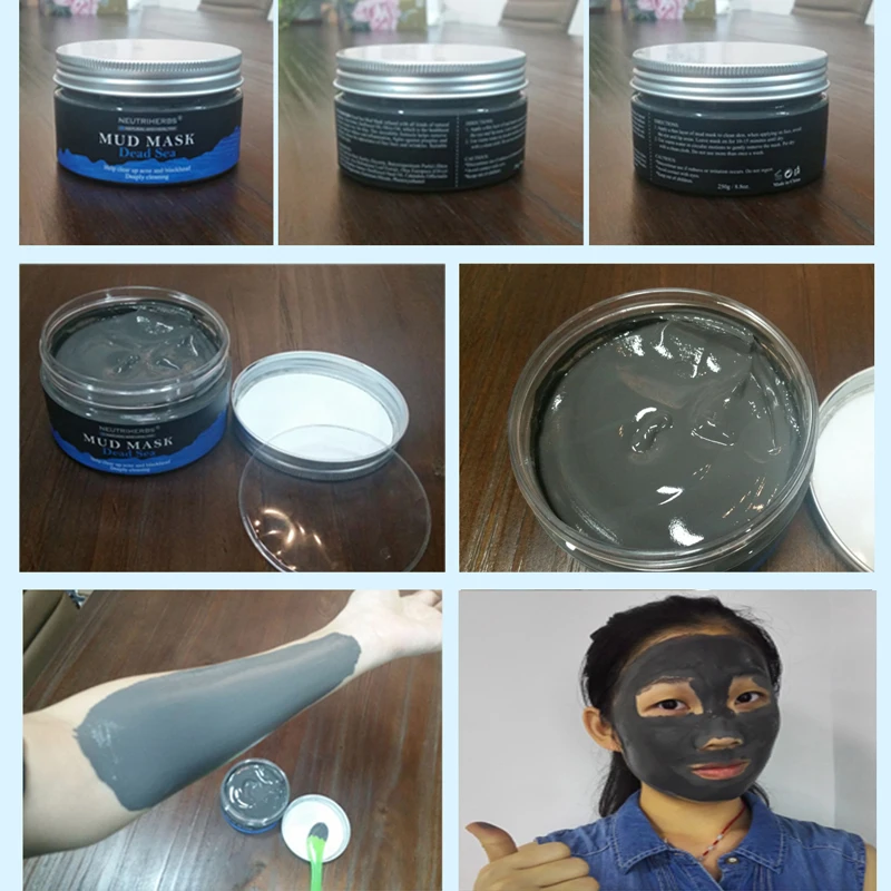 

NEUTRIHERBS Dead Sea Mud Black Mask Blackhead Remover Peel-off Facial Mask Face Cleanser Anti Acne Masker 250g/pc