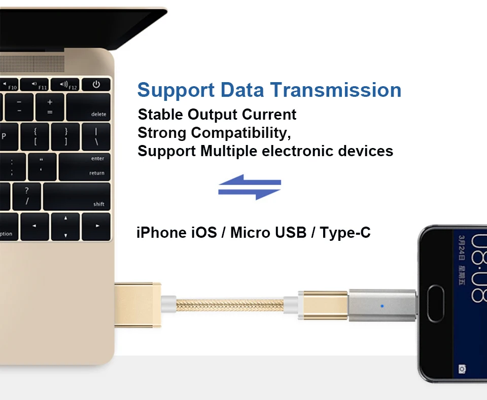 3 in1 с магнитным адаптером для Тип usb-C 8-pin микро-преобразователь для iphone Samsung LG Xiaomi HUAWEI зарядки usb адаптер для передачи данных Портативный мини