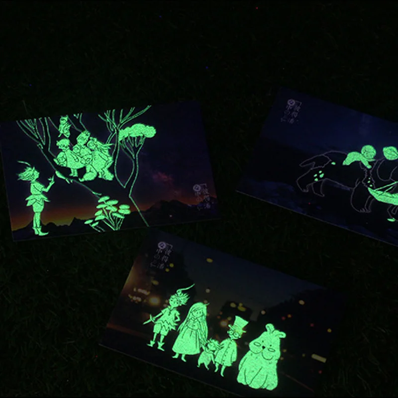 30 шт./лот милая светящаяся мультяшная открытка с изображением морских животных