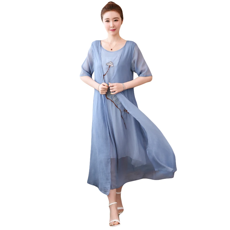 2019 модное летнее платье женское Повседневный свободный цельнокроеный Хлопковое