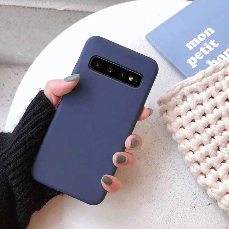 deep blue Чехол для samsung galaxy s10 s9 s8 plus a50 a51 a71 note 8 9 10 s10e s11 lite s7 edge, чехол funda caps etui, тонкий мягкий чехол для телефона - Цвет: deep blue