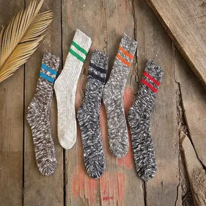 Осенне-зимние винтажные плотные носки из хлопка и шерсти в японском стиле
