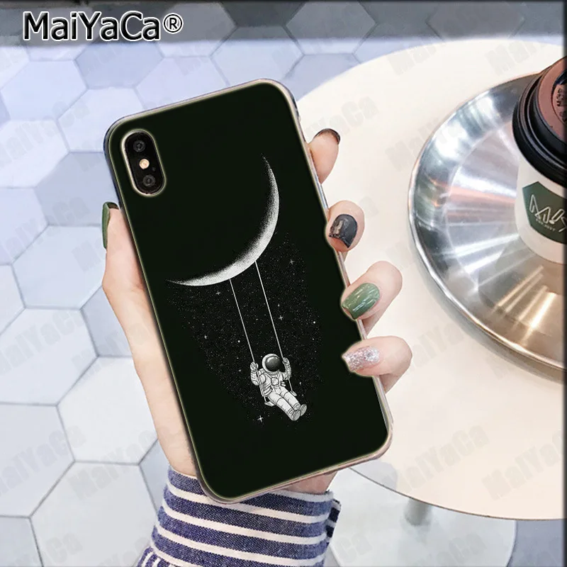 Чехол для телефона MaiYaCa с изображением Луны звезд космоса астронавта iphone SE 2020 11 pro