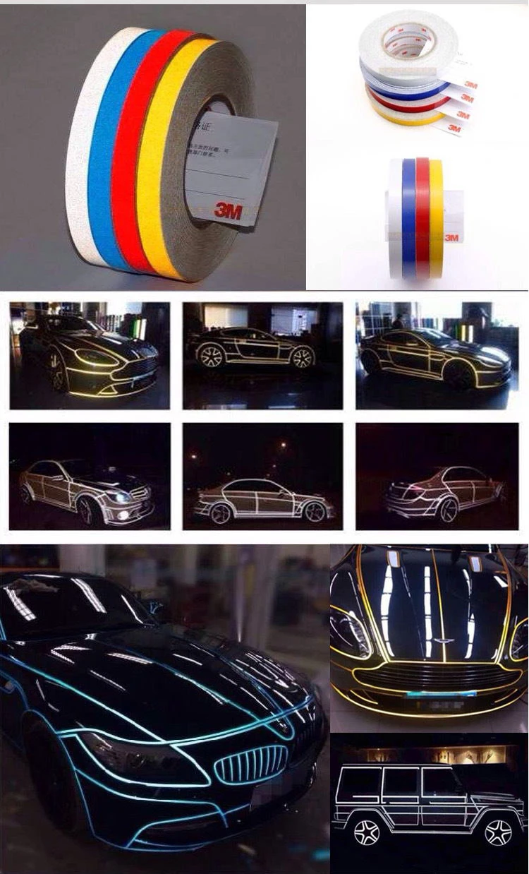 DIY 46 м* 1 см Автомобильная отражающая лента наклейка авто мотоцикл велосипед светящаяся Полоса декоративные наклейки виниловые Предупреждение ющие наклейки s