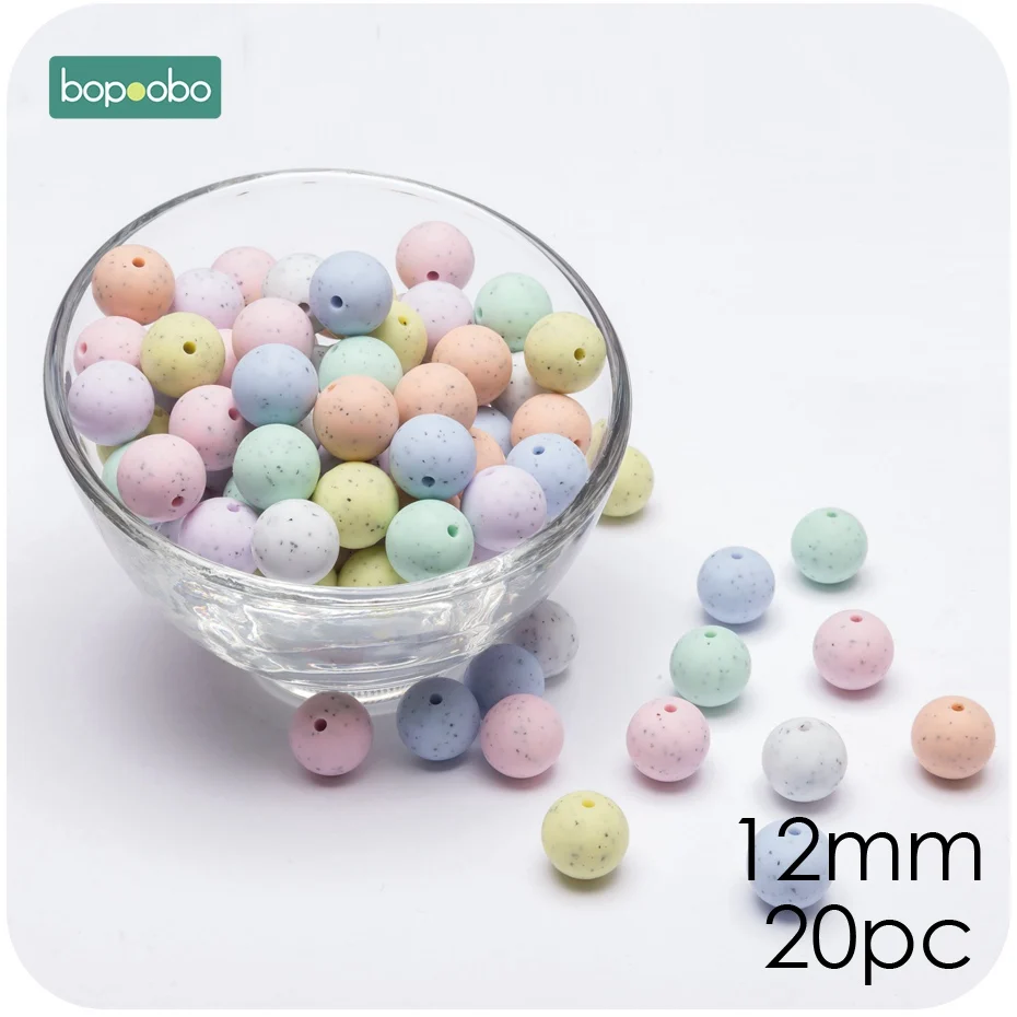 Mix Granite Bopobo, мини грызунок для собак, силиконовый, 15 мм, прорезыватель, бусины, маленькие грызуны, жемчуг, 0-12 месяцев, силиконовый, единорог, погремушка, детский Прорезыватель - Цвет: Mix Granite