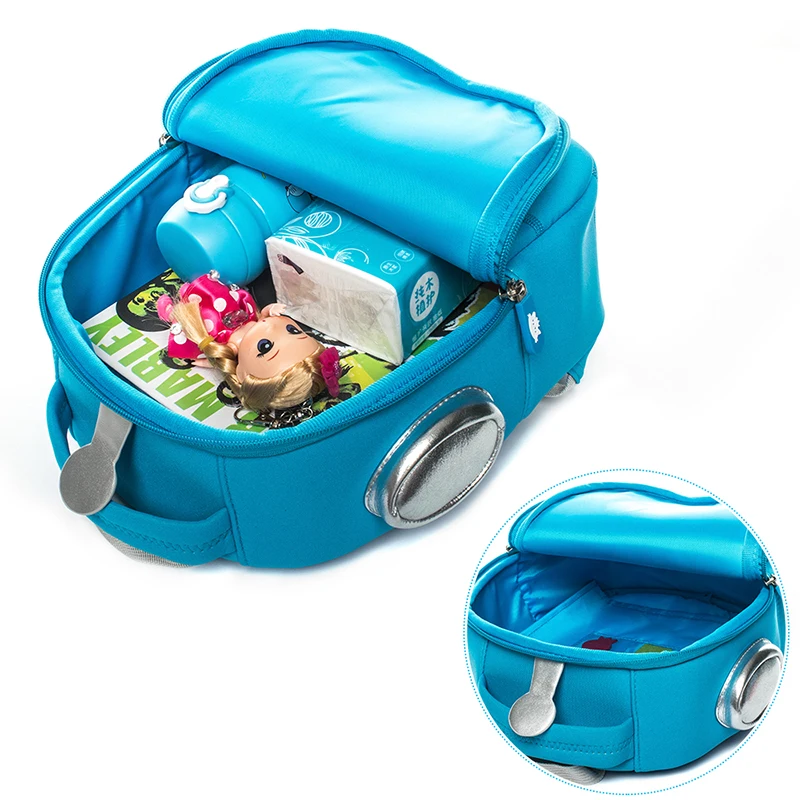 Cocomilo Cartoon 3D Robot Pattern School Bag 3-5 years Sky Blue Baby Toddler Bag light for Boys Little Kids Kindergarten Bag