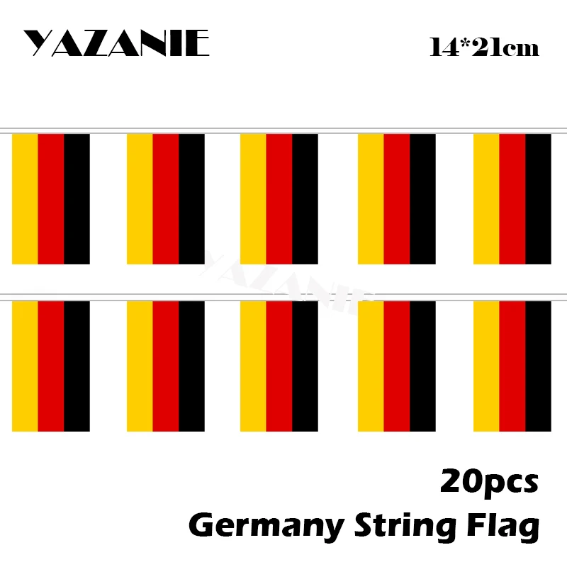 YAZANIE 14*21 см 20 шт. маленький Флаг Германии страны Deutschland струнные флаги для офиса школы библиотеки торгового центра украшения